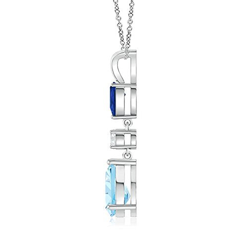 Pear-Shaped Aquamarine & Sapphire Drop Pendant