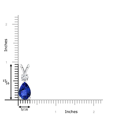 Angara Natural Tanzanite Teardrop Necklace With Diamond for Women