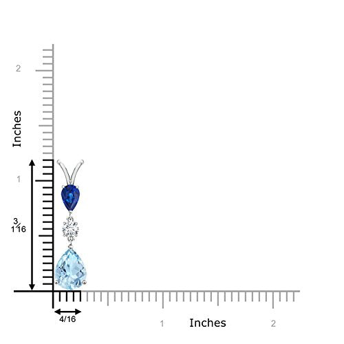 Pear-Shaped Aquamarine & Sapphire Drop Pendant