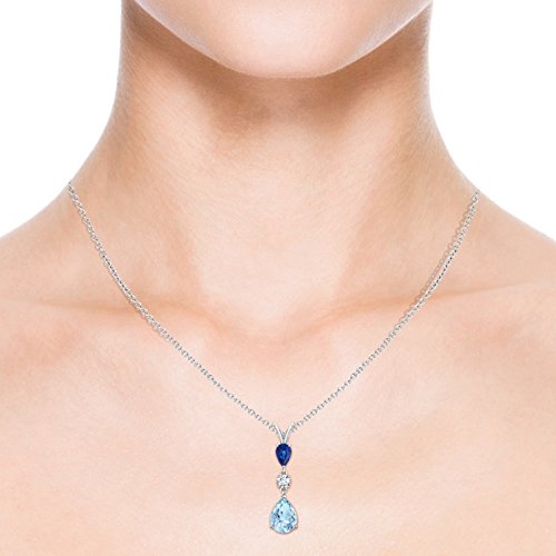 Pear-Shaped Aquamarine & Sapphire Drop Pendant