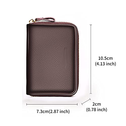 Cow Leather Zip Card Holder Wallet