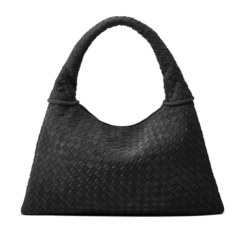 Woven Leather Hobo Shoulder Bag