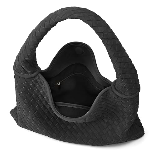 Woven Leather Hobo Shoulder Bag