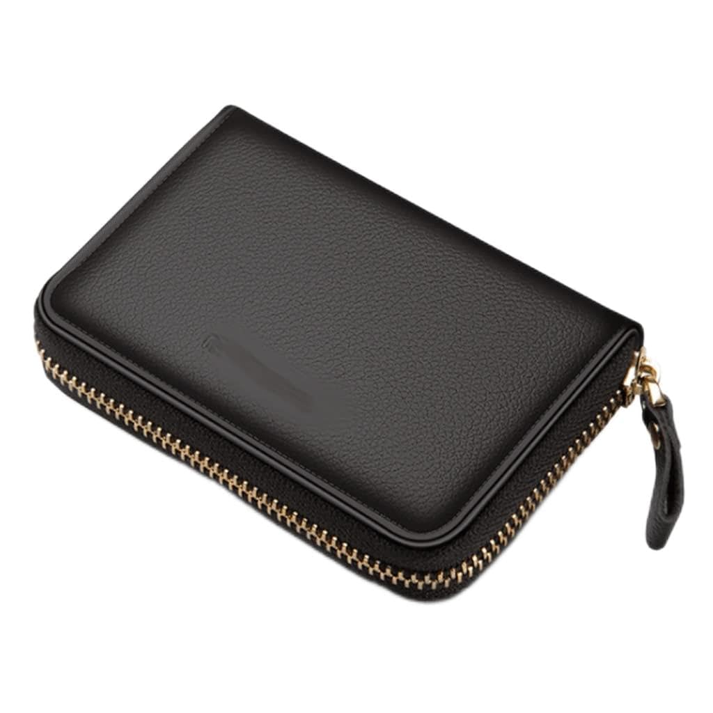 Cow Leather Zip Card Holder Wallet