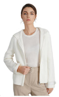 Merino Wool Fleece-Lined Zip-Up Hooded Coat