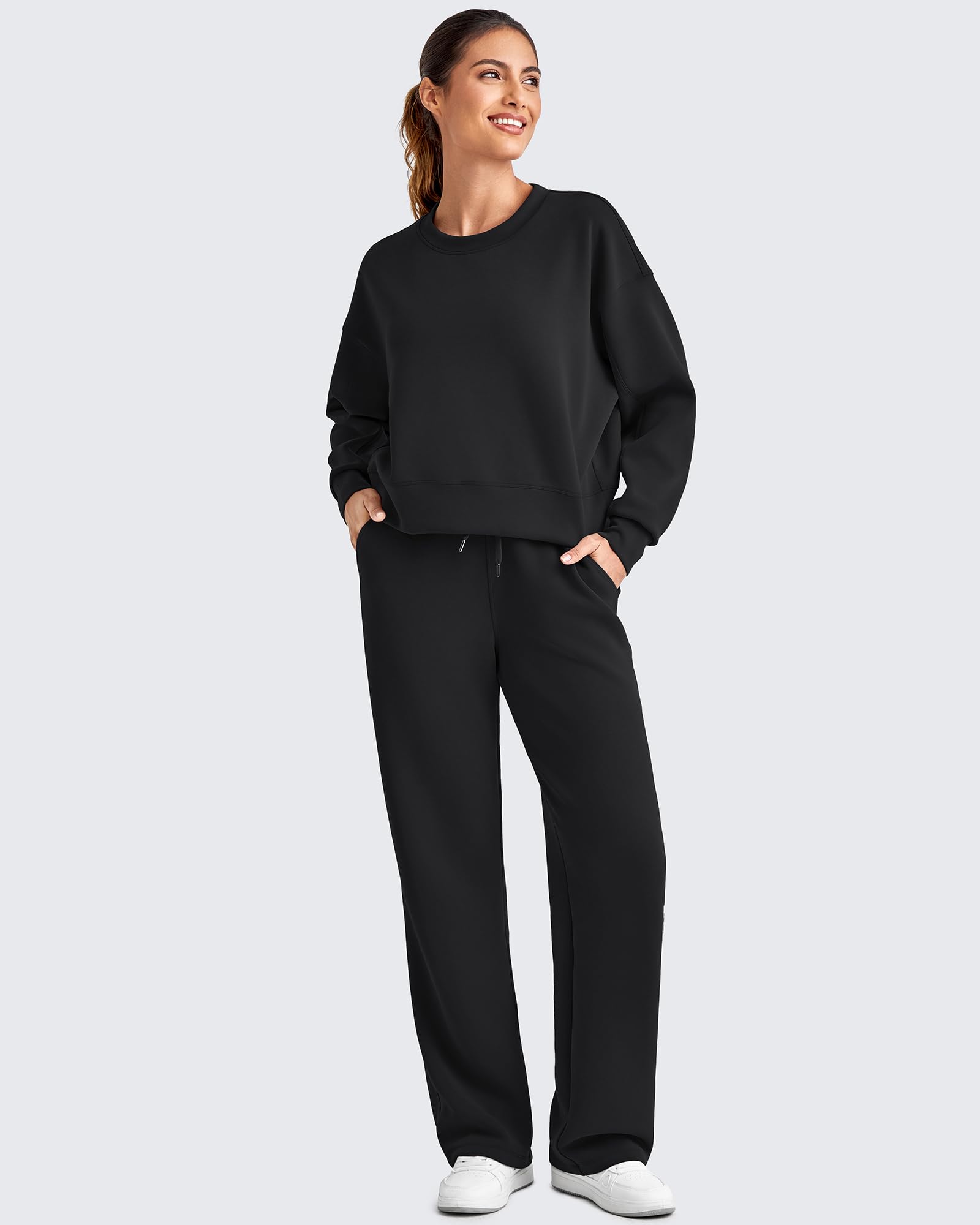 G4Free Smoofit Women Wide Leg Sweatpants Drawstring with Pockets