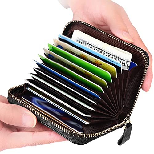 Cow Leather Zip Card Holder Wallet