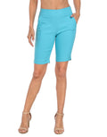 HDE Women's Pull On Bermuda Shorts Mid Rise 10" Inseam Shorts with Pockets