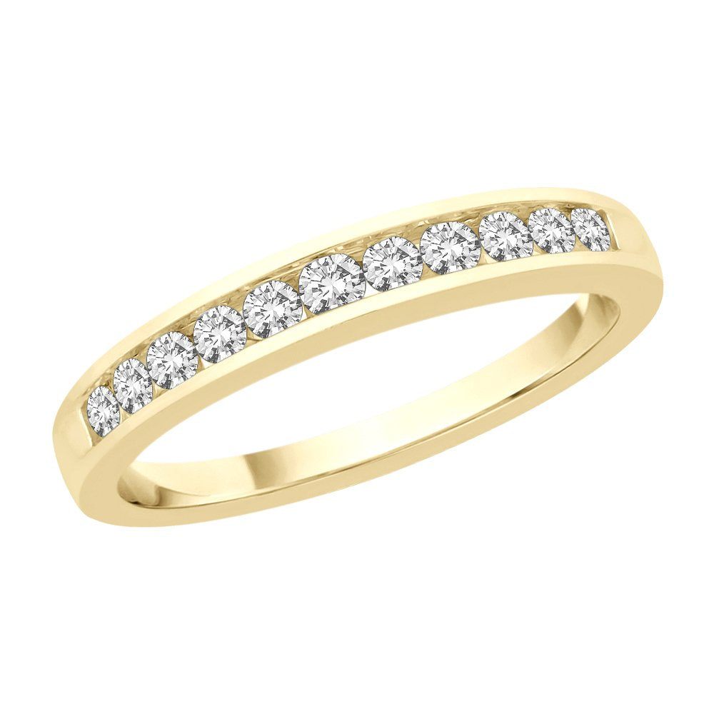 14K Yellow Gold Channel-Set Diamond Ring