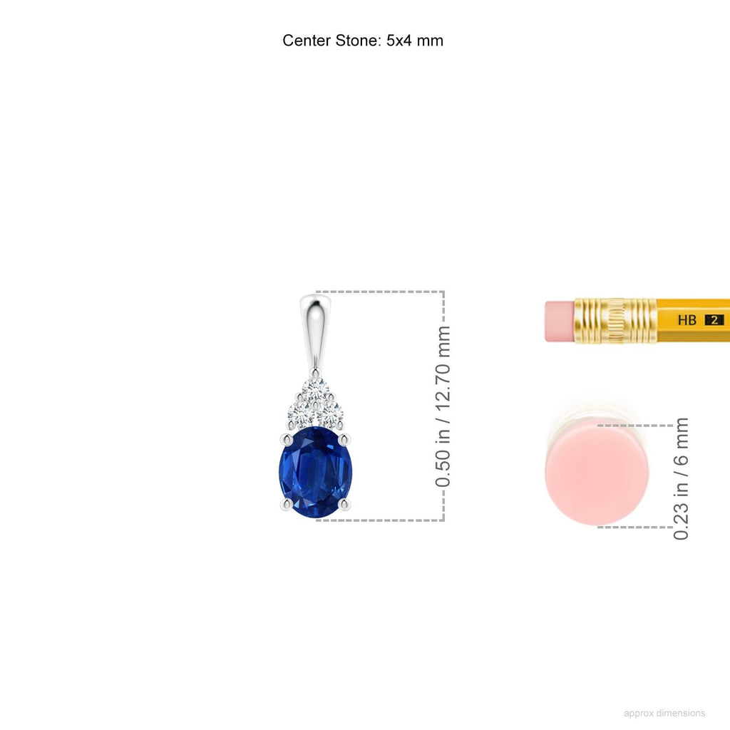 Oval Blue Sapphire Solitaire Pendant Necklace