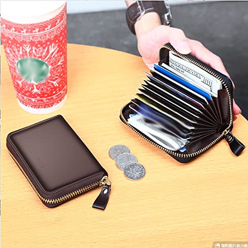 Cow Leather Zip Card Holder Wallet
