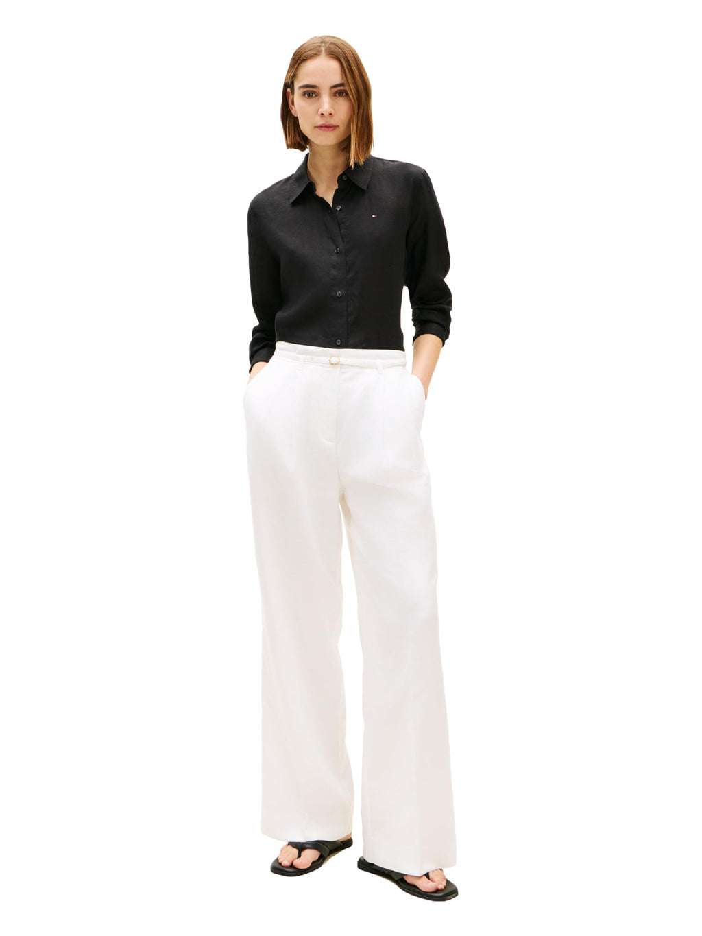 Linen Long Sleeve Relaxed Button-Down Shirt