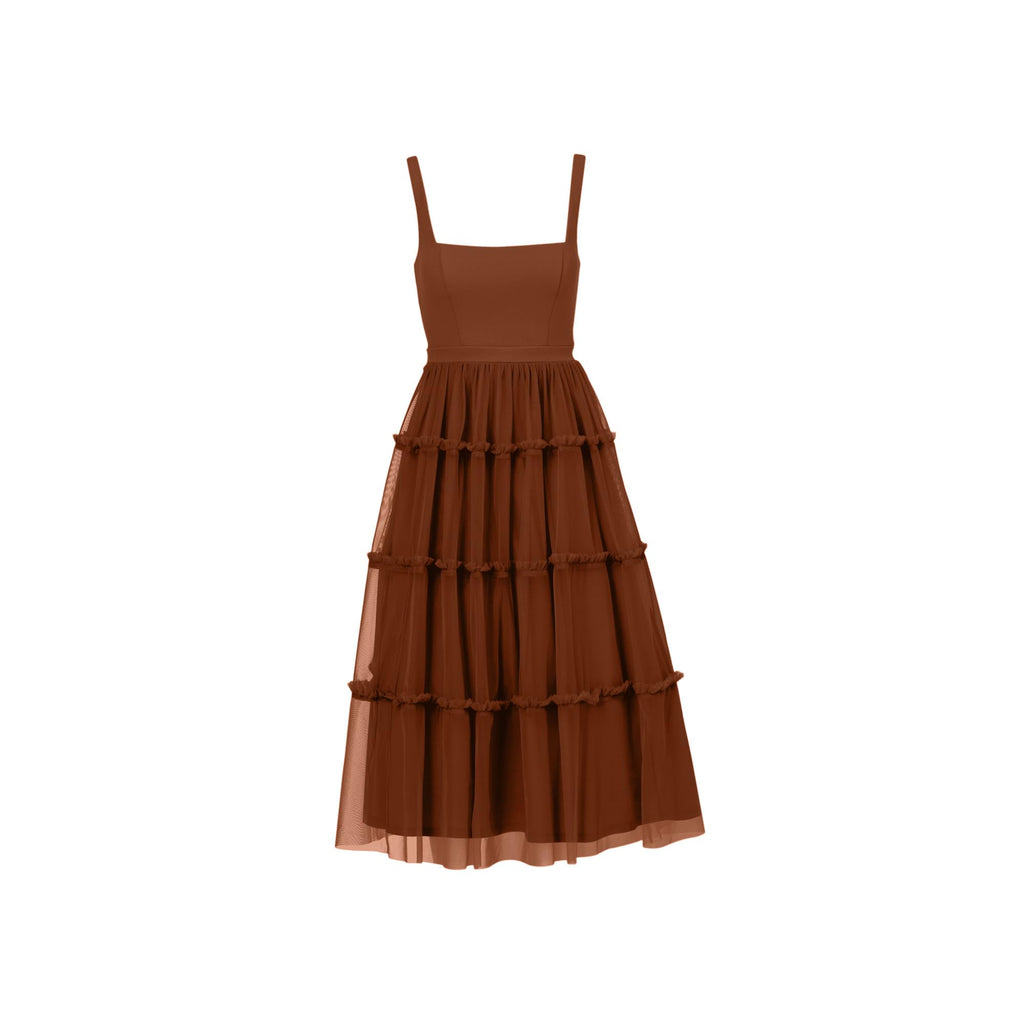 Adrianna Papell Women's Knit and Mesh Midi Dress