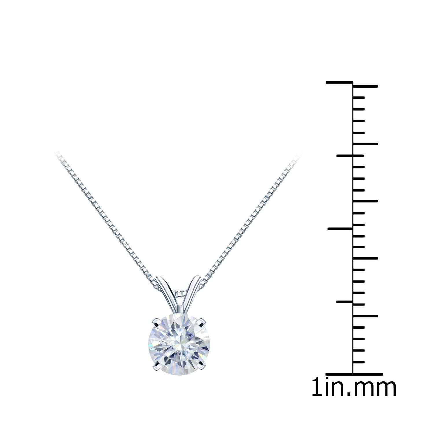 Round Moissanite Solitaire Pendant Necklace