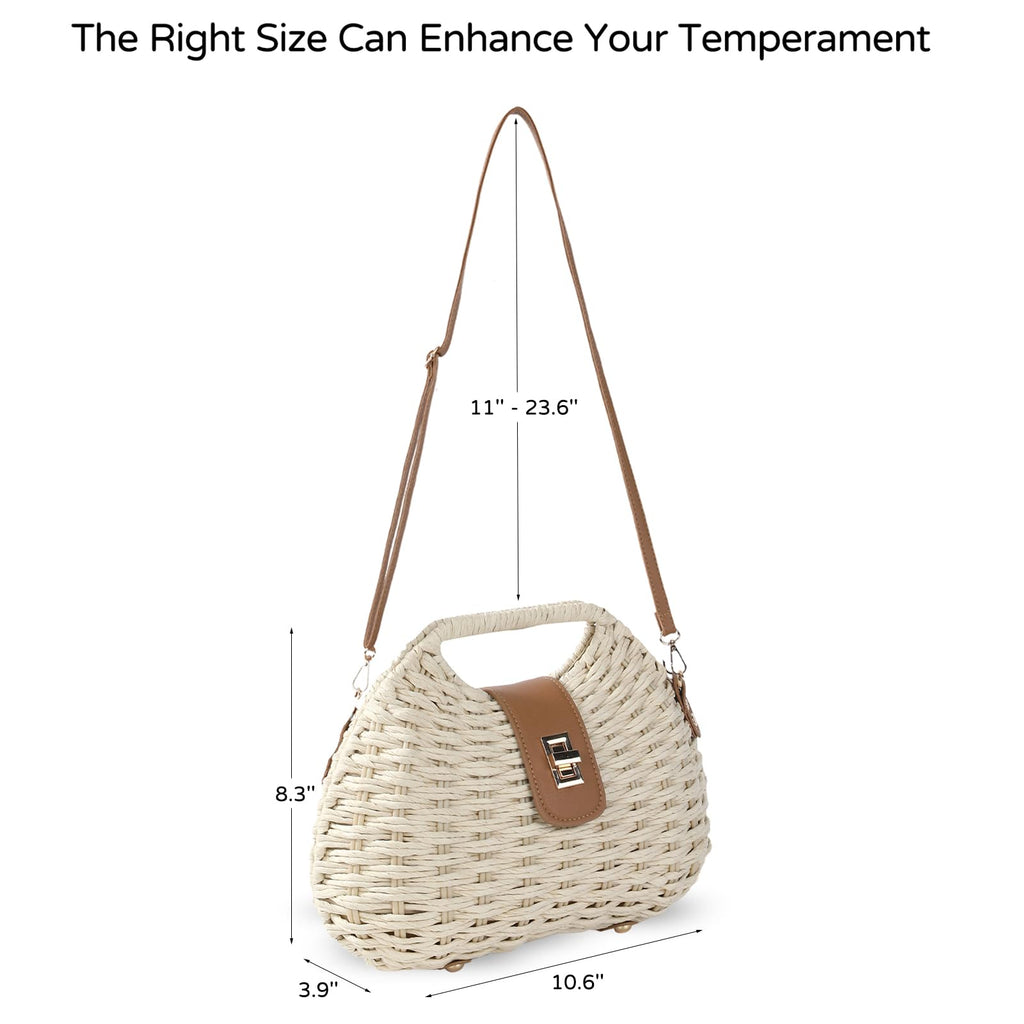 Handwoven Straw Crossbody Clutch