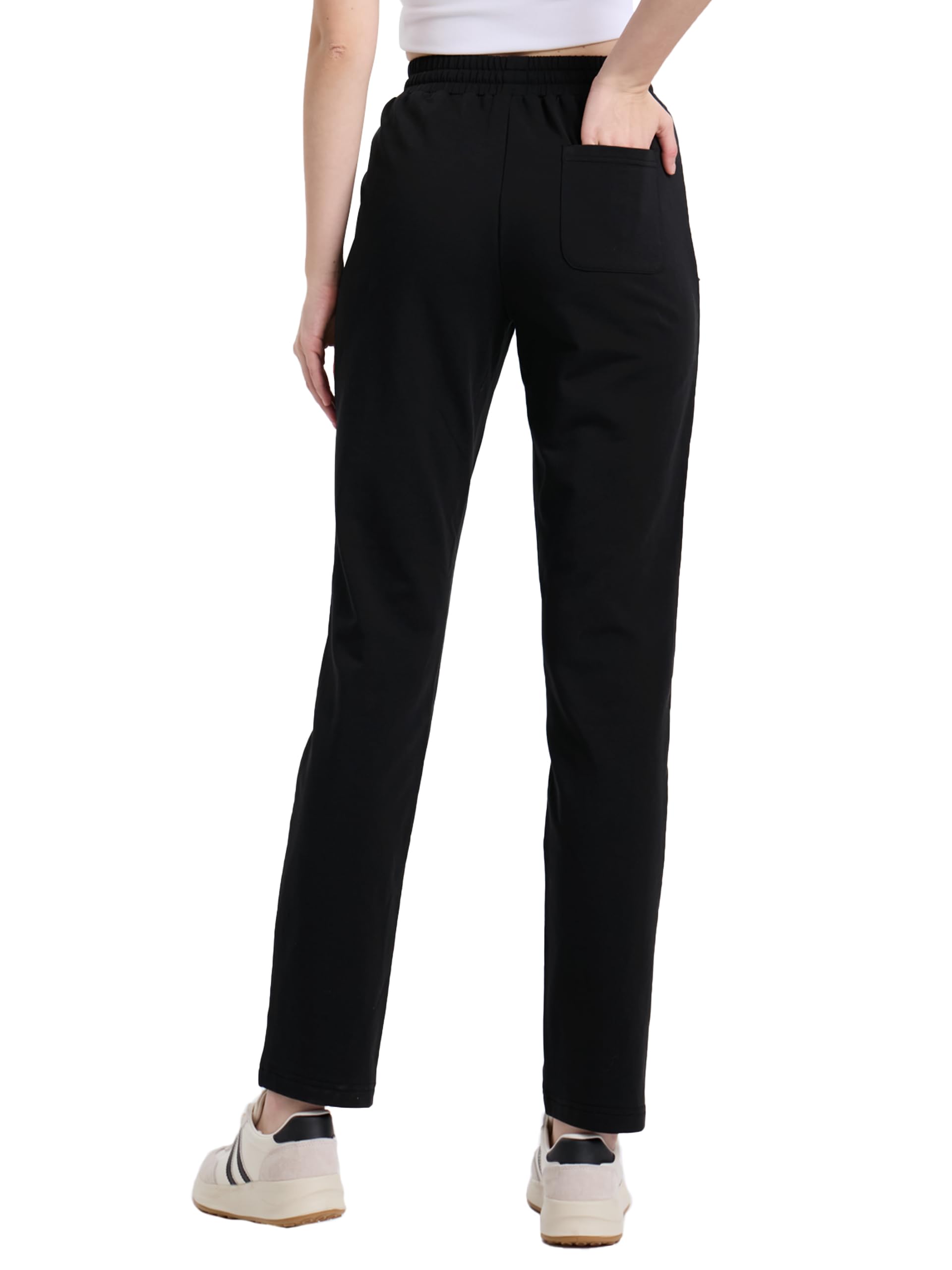 SEVEGO Women's Sweatpants Tall Cotton Yoga Lounge 30"/32"/34"/36" Casual Open Bottom Soft Workout Zipper Pocket Joggers