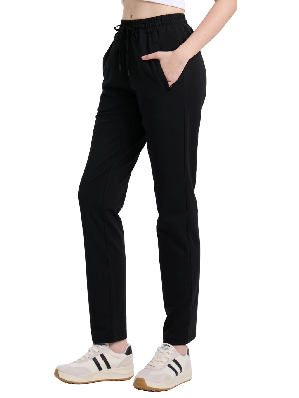 SEVEGO Women's Sweatpants Tall Cotton Yoga Lounge 30"/32"/34"/36" Casual Open Bottom Soft Workout Zipper Pocket Joggers