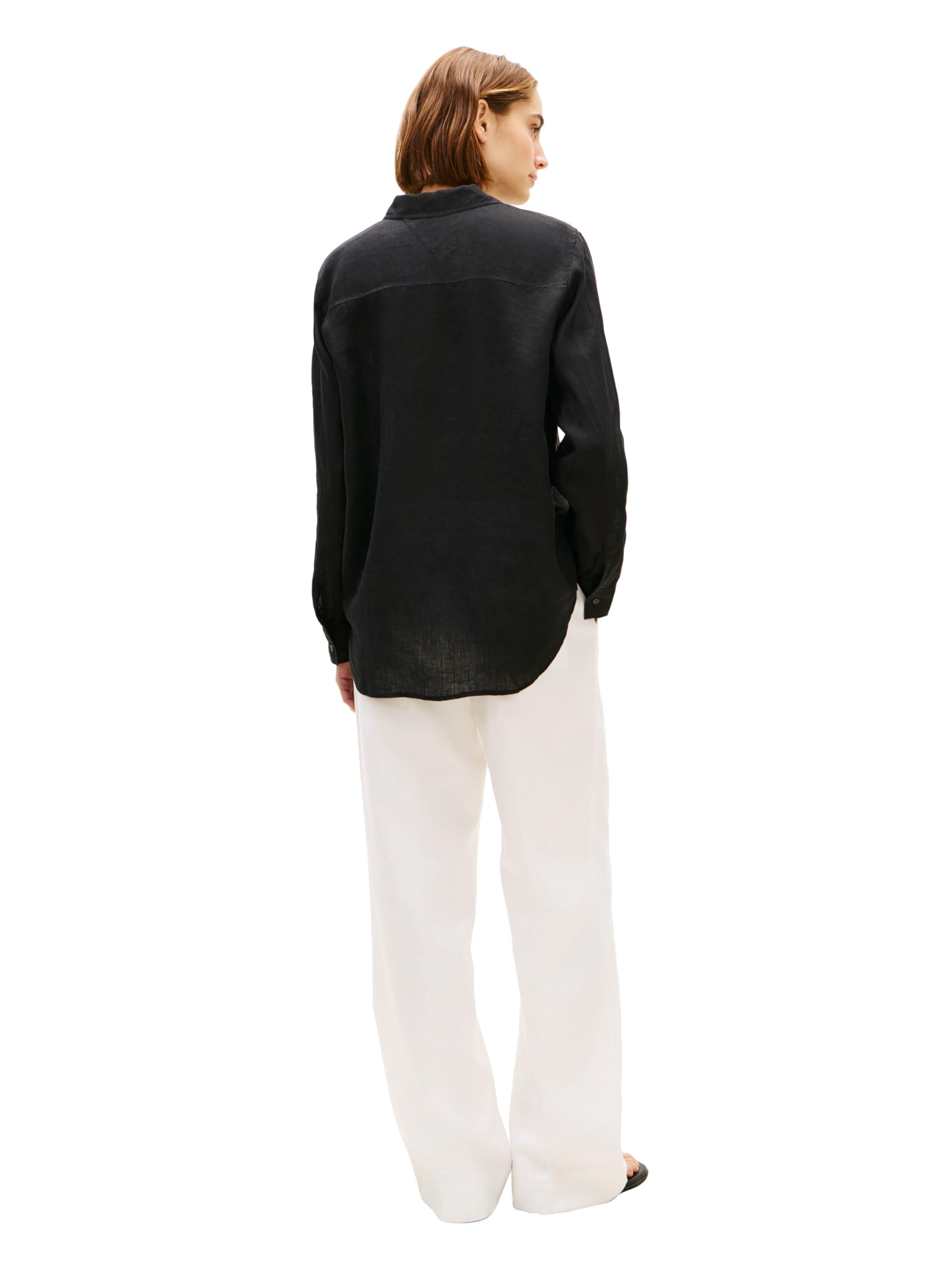 Linen Long Sleeve Relaxed Button-Down Shirt