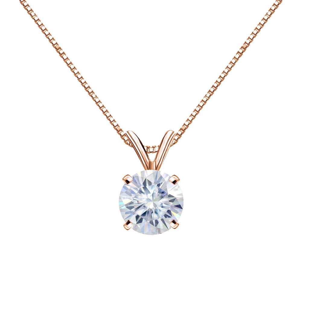 Round Moissanite Solitaire Pendant Necklace