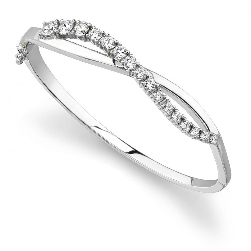 1.35 ct. Round Diamond Graduated Bangle Bracelet