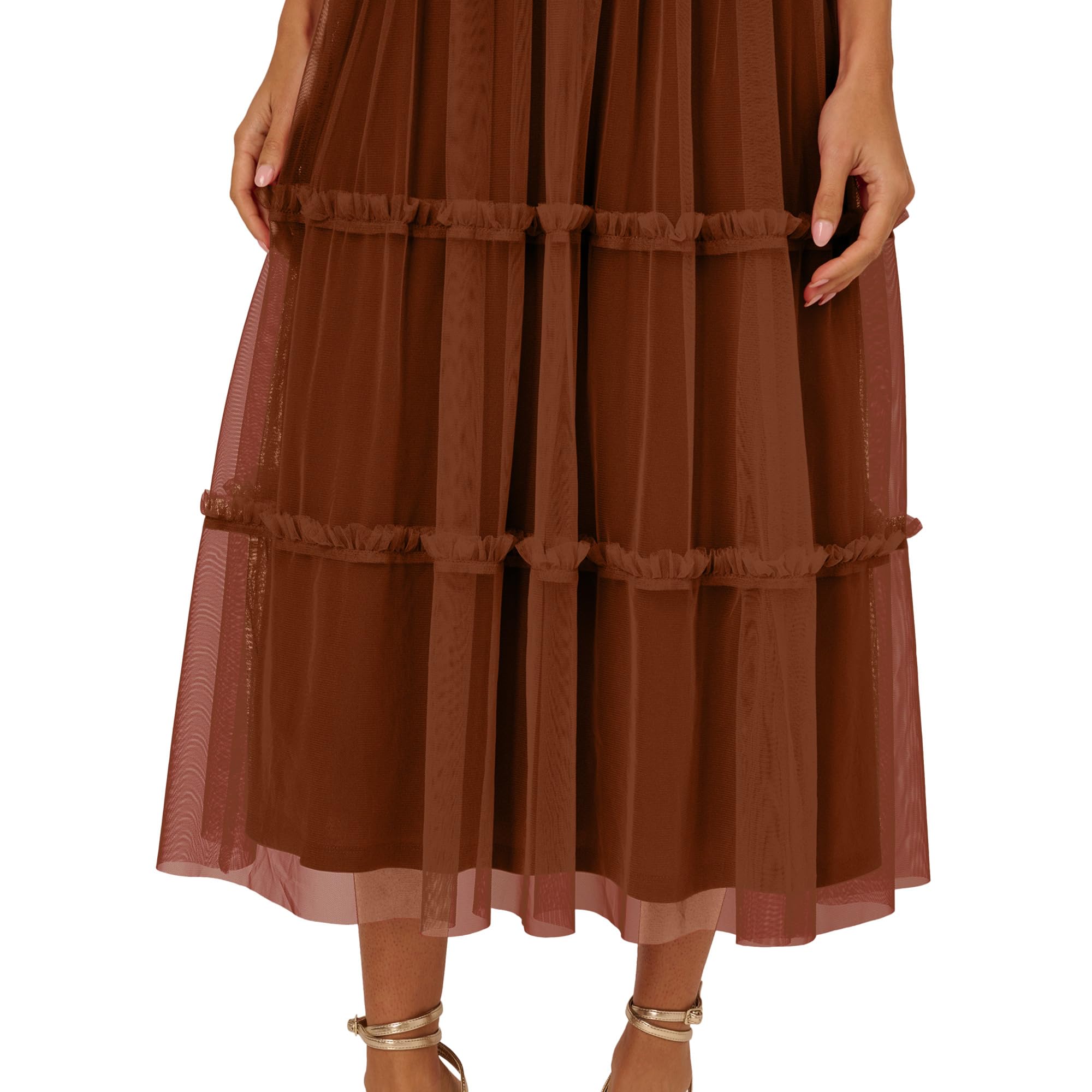 Adrianna Papell Women's Knit and Mesh Midi Dress