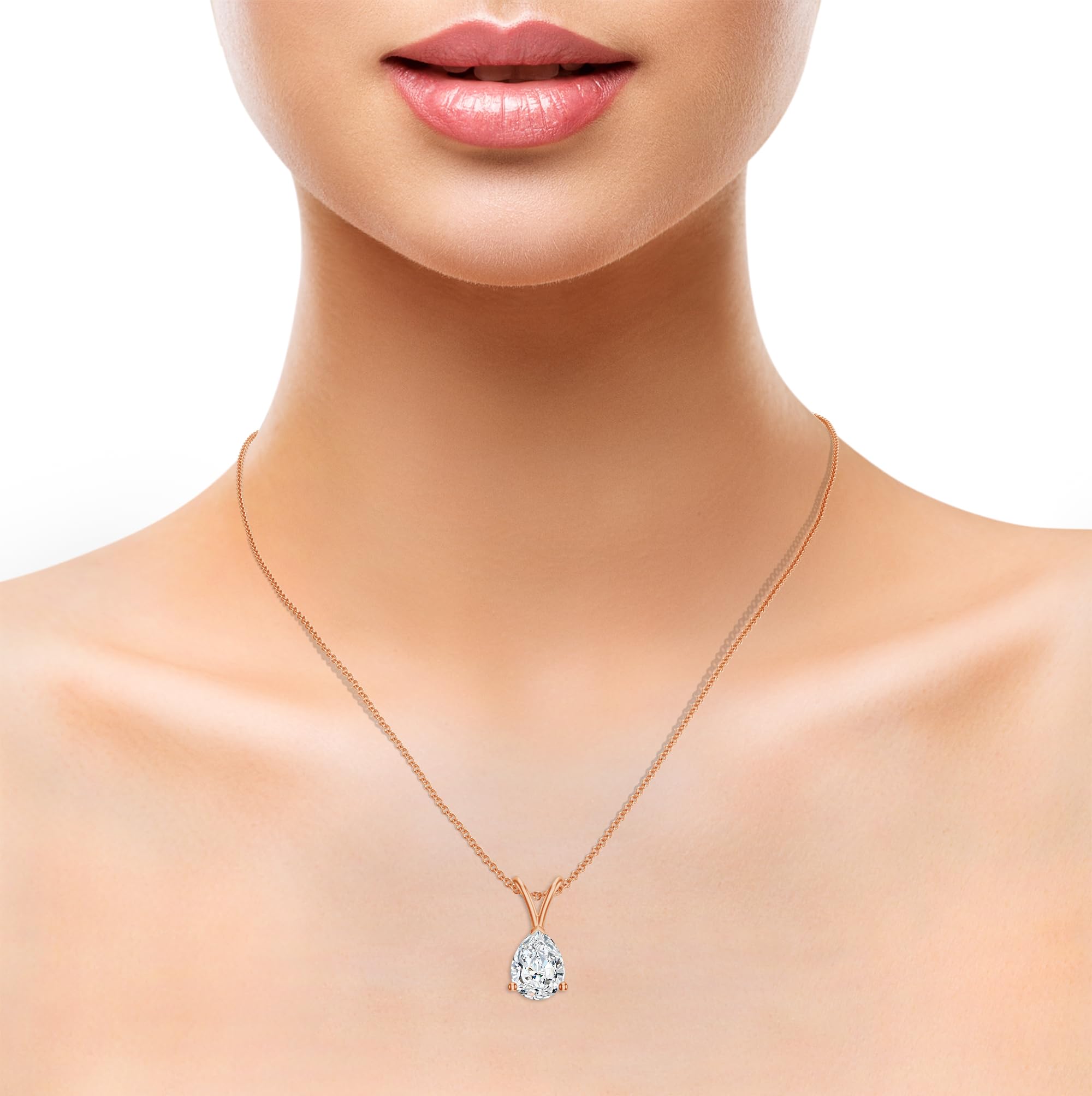 Teardrop Moissanite Pendant Necklace