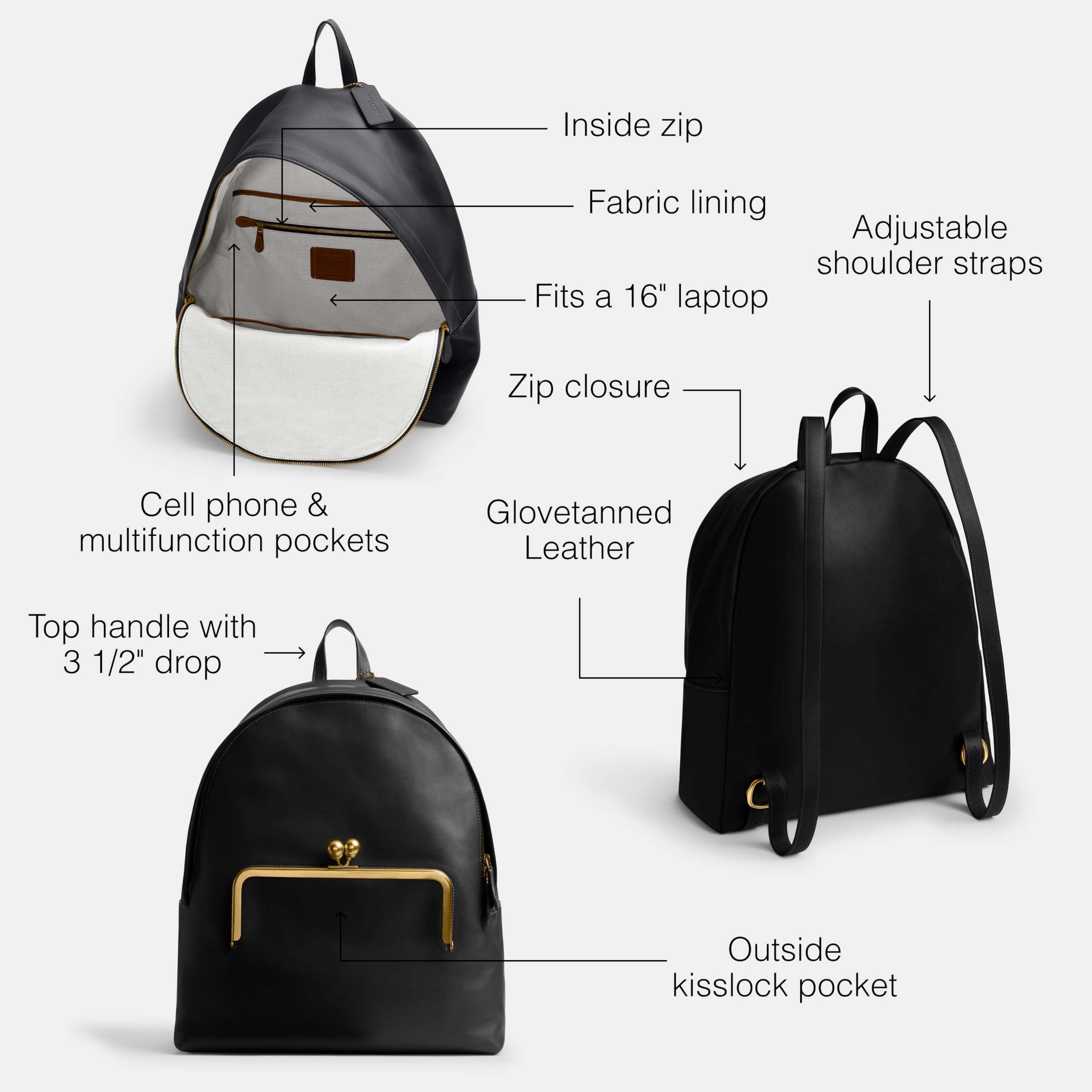 Coach Women's Kisslock Frame Backpack