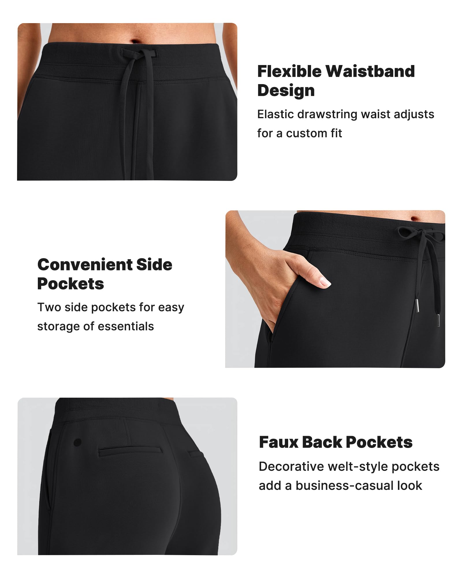 G4Free Smoofit Women Wide Leg Sweatpants Drawstring with Pockets