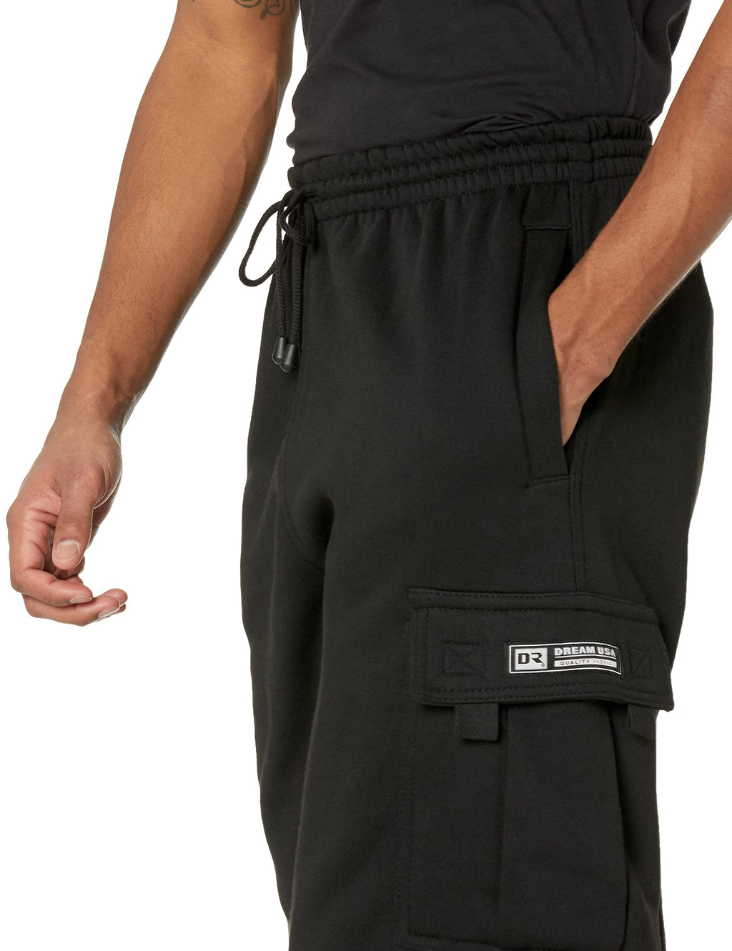 DREAM USA Men's Fleece Cargo Shorts Heavyweight M-5XL