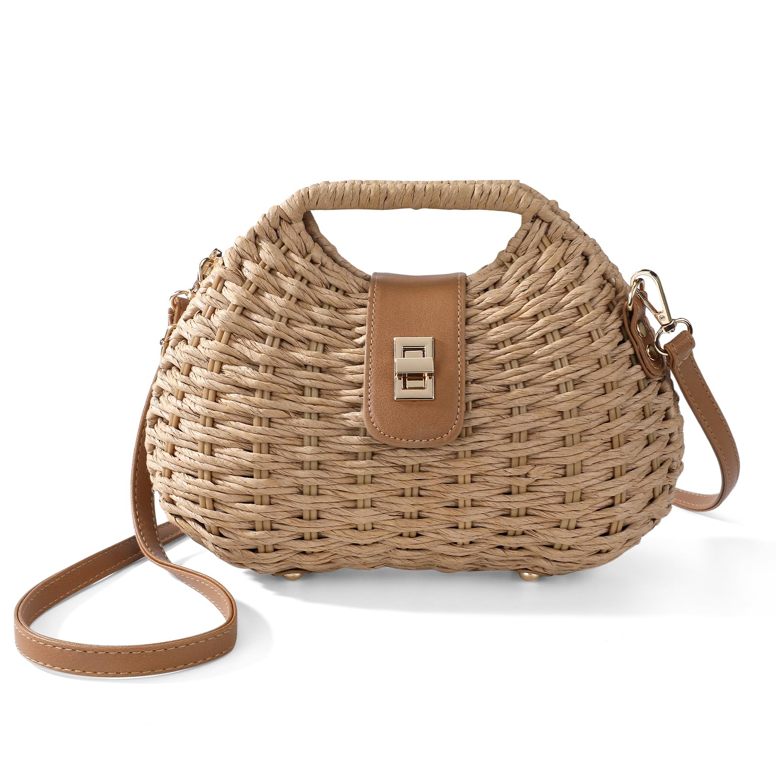 Handwoven Straw Crossbody Clutch