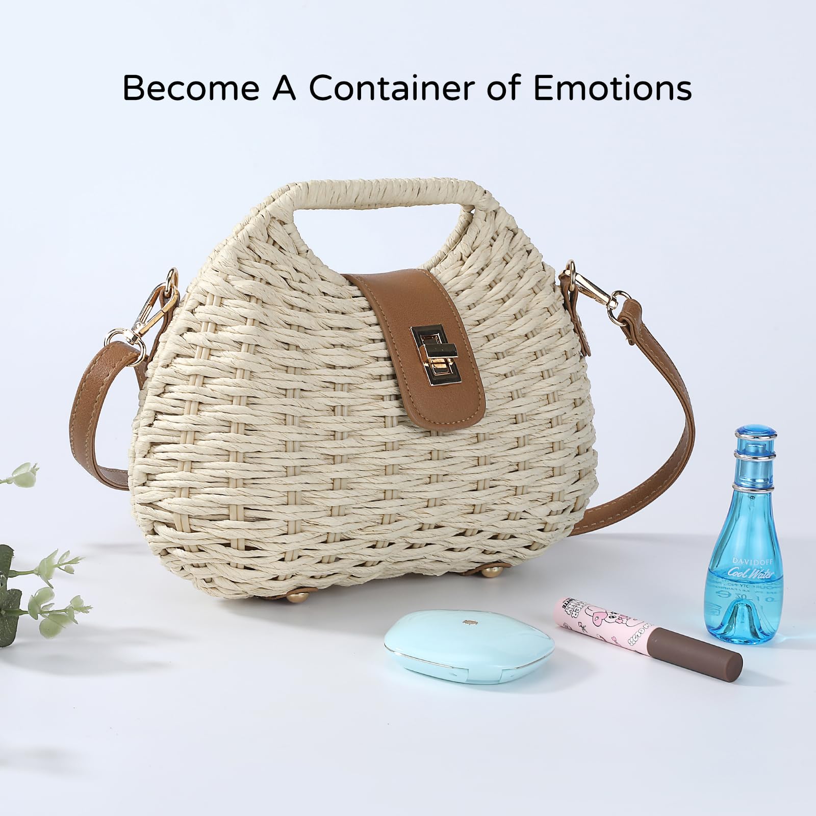Handwoven Straw Crossbody Clutch