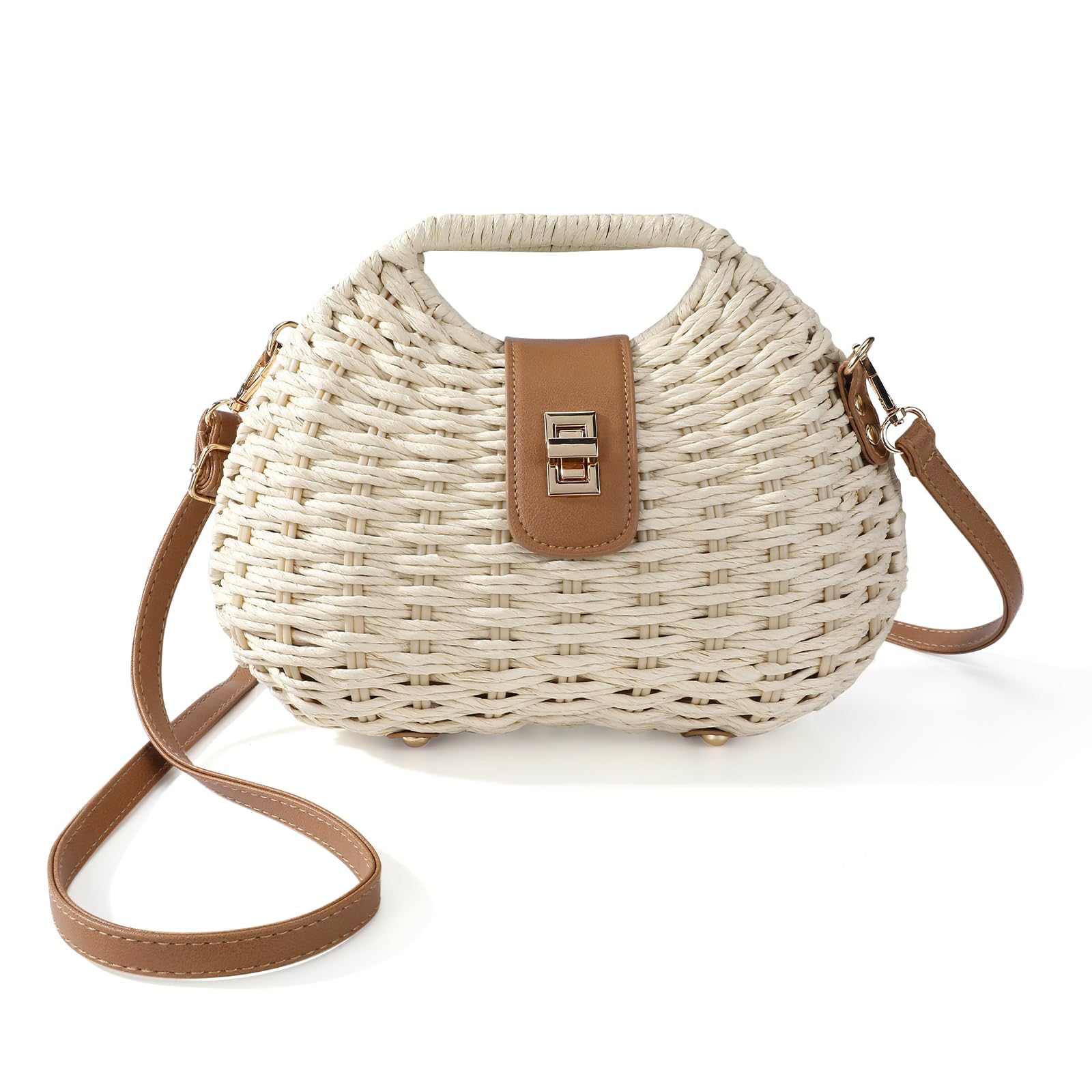 Handwoven Straw Crossbody Clutch