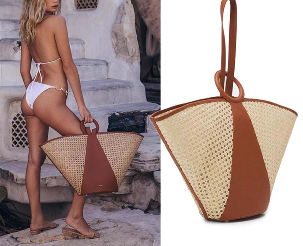 Rattan Woven Straw Tote Bag
