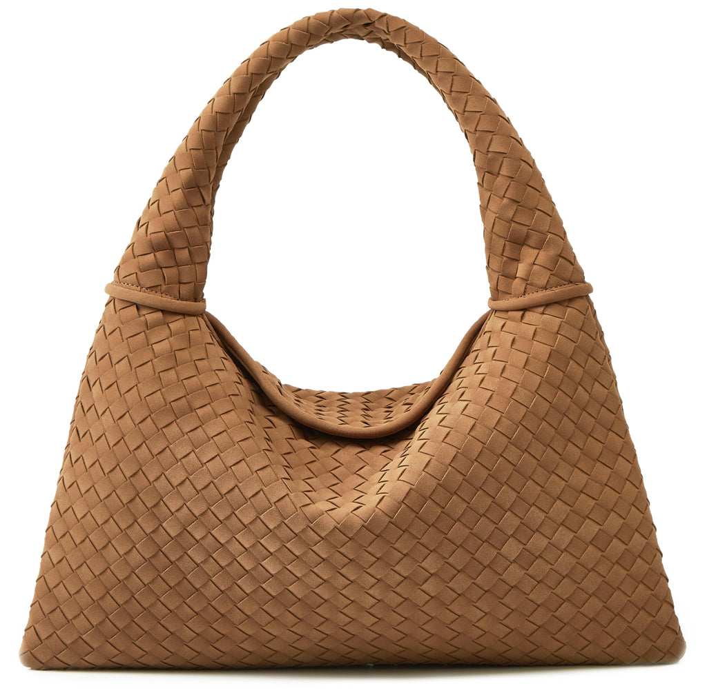 Woven Leather Hobo Shoulder Bag