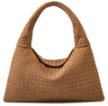 Woven Leather Hobo Shoulder Bag