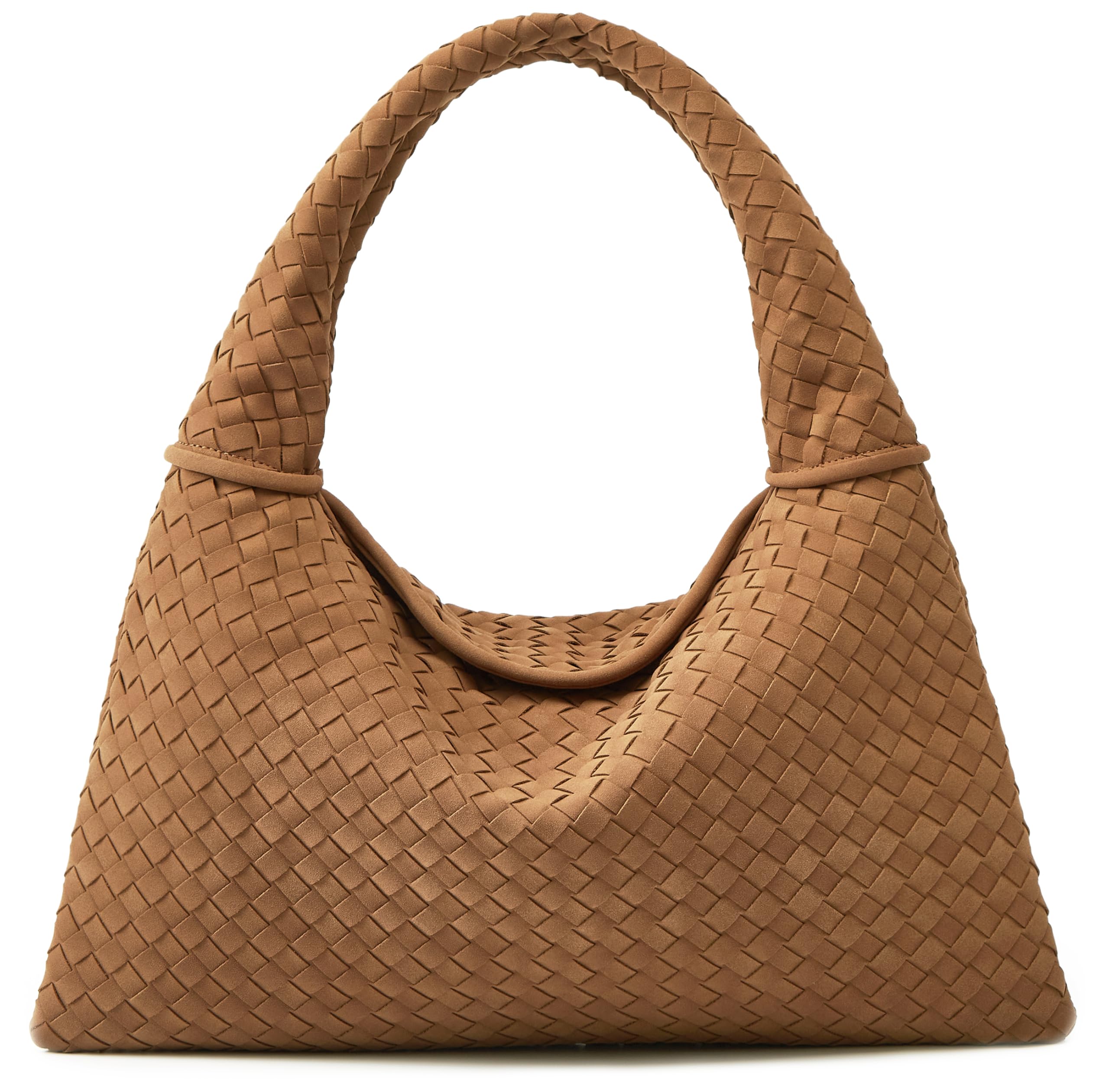 Woven Leather Hobo Shoulder Bag