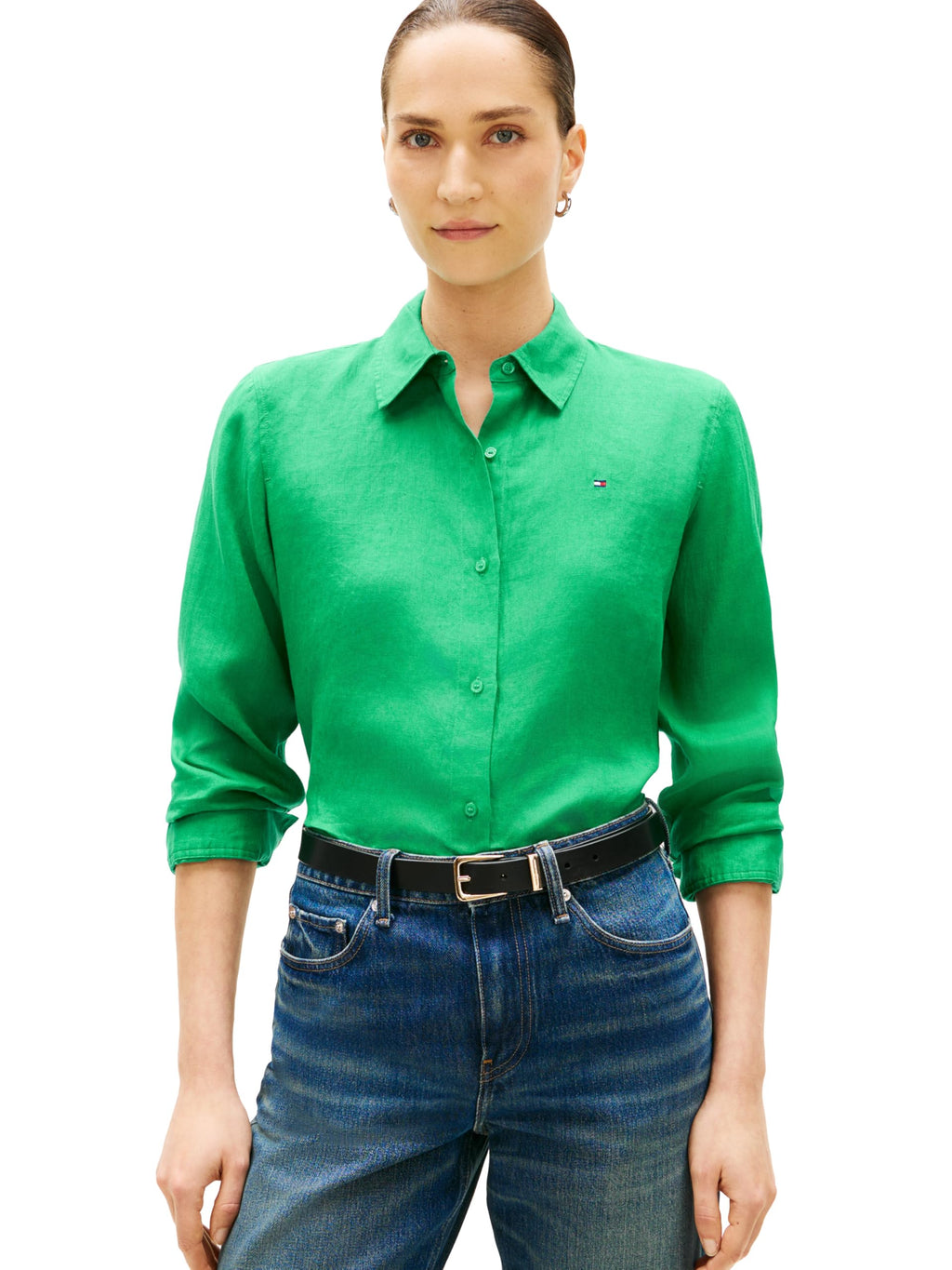 Linen Long Sleeve Relaxed Button-Down Shirt