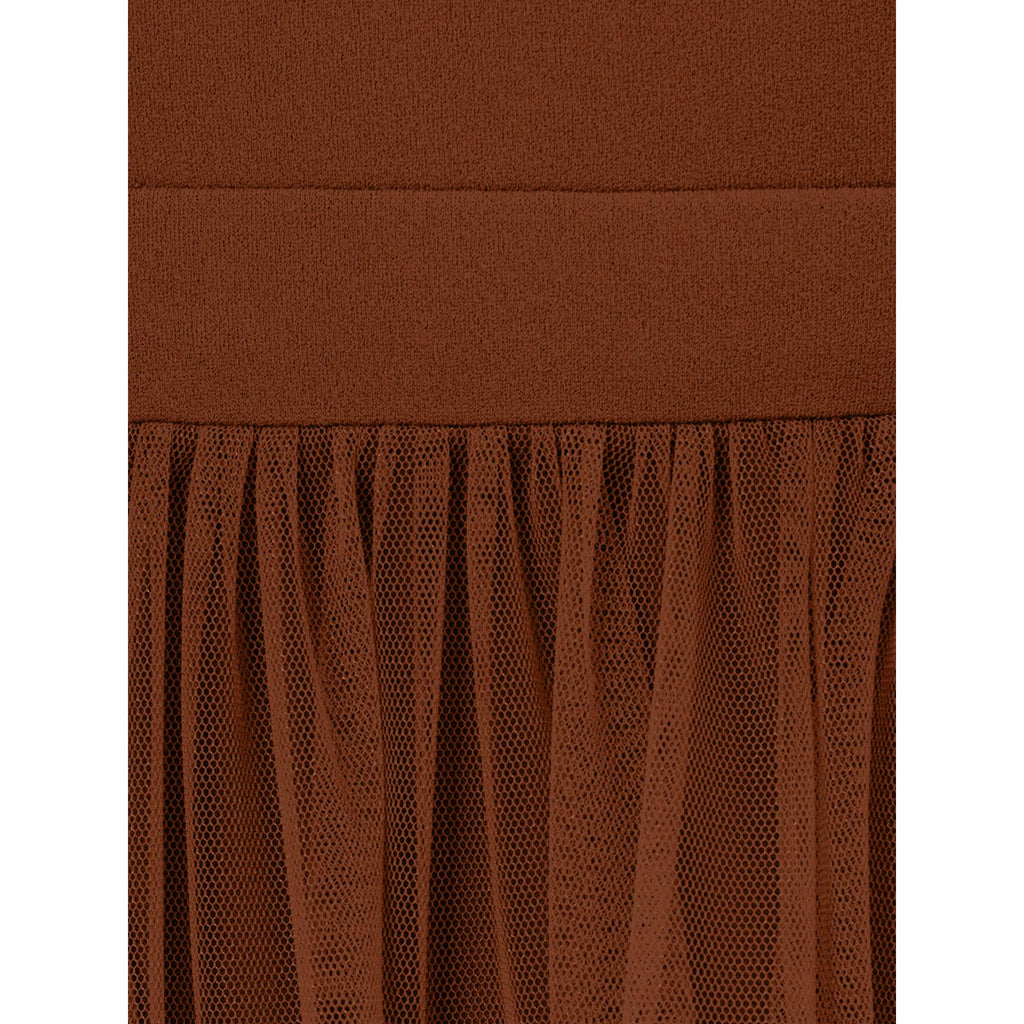 Adrianna Papell Women's Knit and Mesh Midi Dress